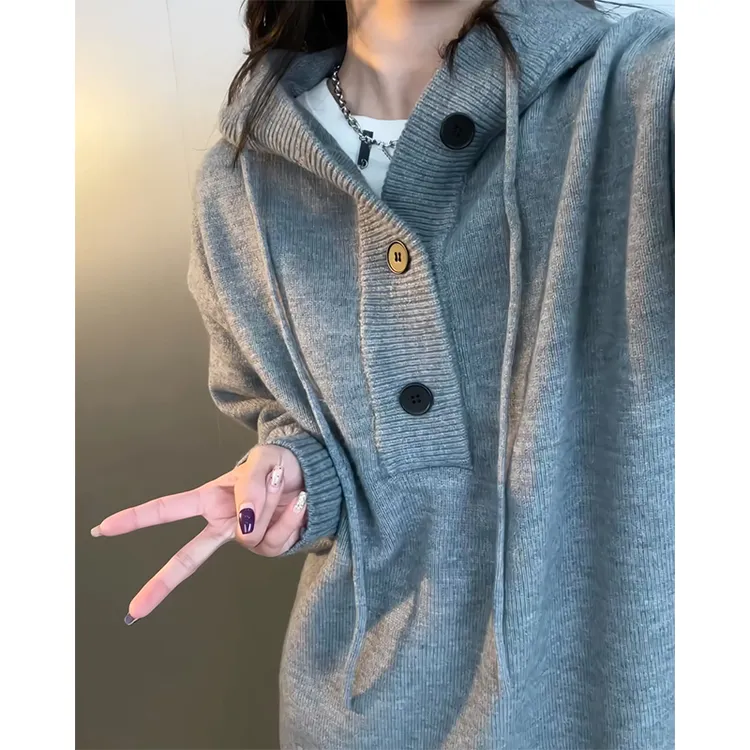 美式连帽毛衣男款秋冬季潮牌休闲套头针织卫衣宽松情侣高级感外套