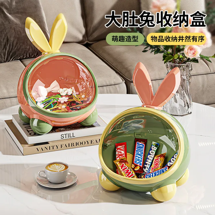私享家】卡通糖果桌面收纳盒家用客厅储物盒可爱儿童书桌杂物箱