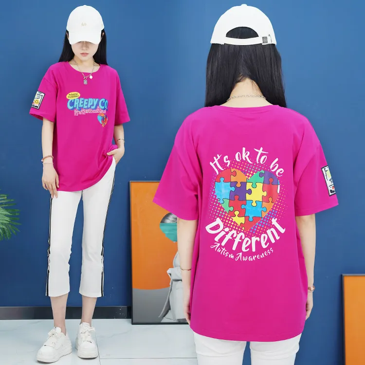 夏季短袖女t恤205爆款洋气中长款圆领T恤女简约时尚宽松大码女装