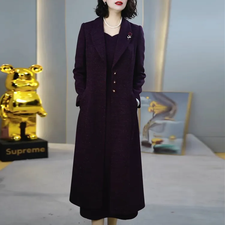高端中长款风衣连衣裙两件套女2025年春秋爆款妈妈长袖套装礼服裙