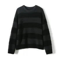 SEPT CHIC W"雪线软黄金"牦牛绒毛衣条纹针织衫女 S82635ZYAVG