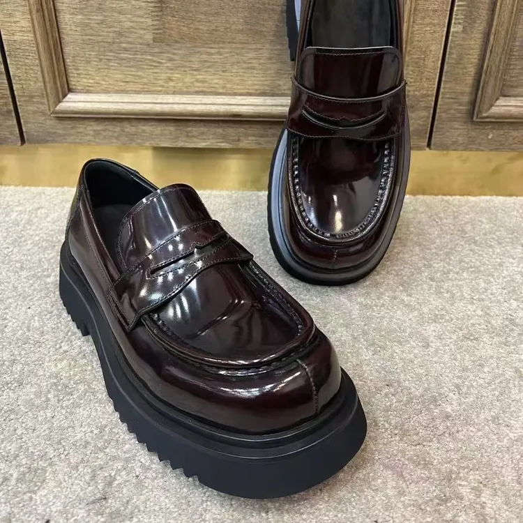 911-2【圣克•开编珠皮鞋】欧货男士•简约轻奢•超轻大底休闲皮鞋