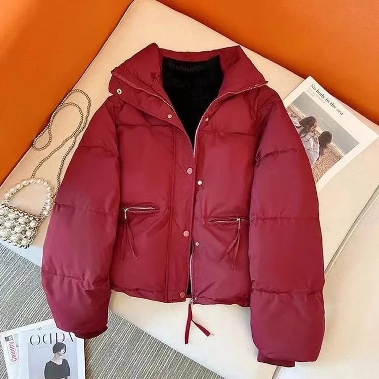 短款棉服外套女冬季2025面包服宽松立领小个子棉衣