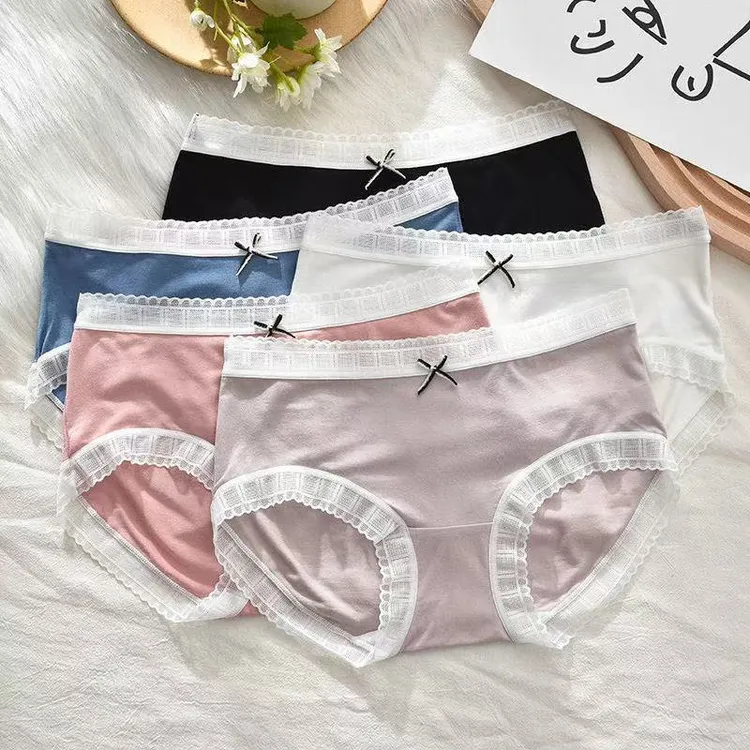 多条装冰丝无痕少女6-12款新款内裤女款2025新款网红爆款蕾丝