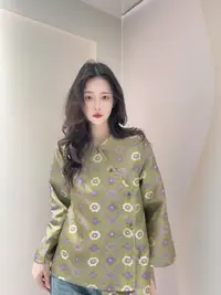 九月  太阳花外套  新款汉服新中式蜀锦国风上衣外套