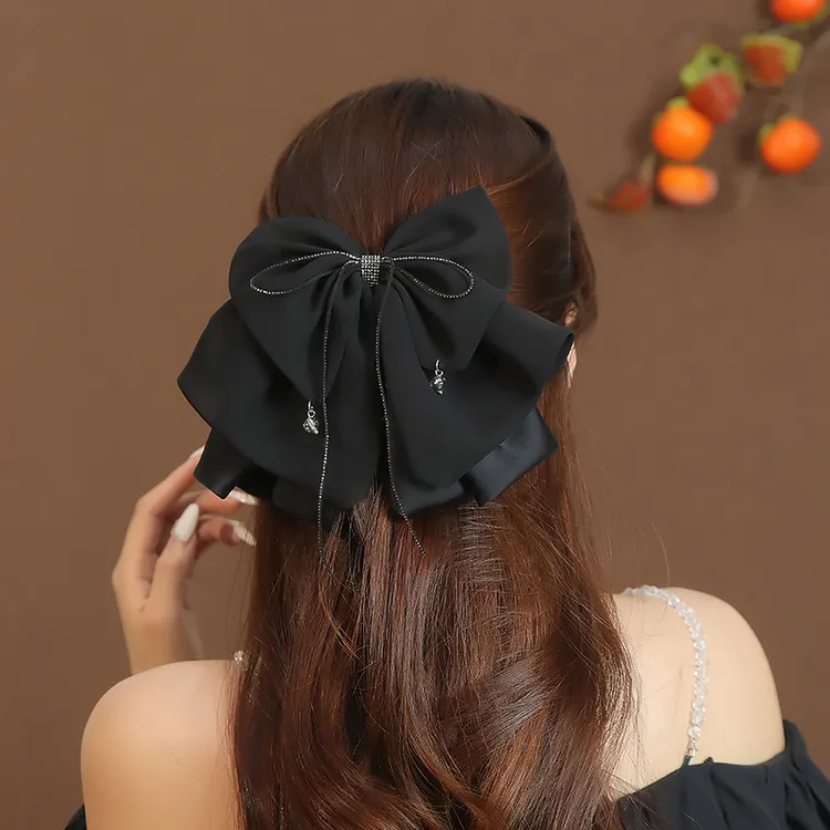 马尾夹蝴蝶结抓夹女2025新款高级感头花后脑勺半扎发夹发卡发饰