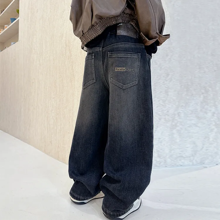 男童牛仔裤春秋款2025新款春季大儿童装帅气休闲直筒裤子男孩春装