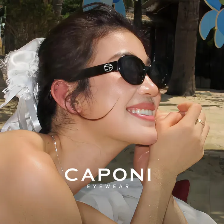 CAPONI椭圆猫眼墨镜女款2025新款高级感显脸小偏光防紫外线太阳镜