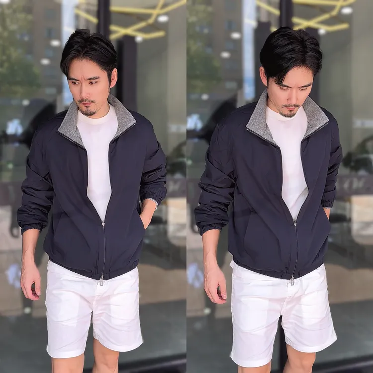 【轻装老钱风】薄款夹克 双面穿立领商务通勤防风外套男款修身简约