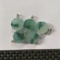 翡翠A货18K金镶嵌小圆牌多样性发货，发一件526