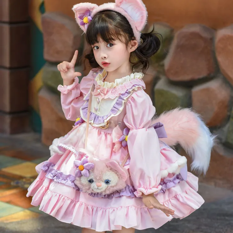 女童秋冬新款玲娜贝儿洛丽塔公主裙中小童2025洋气加绒儿童连衣裙