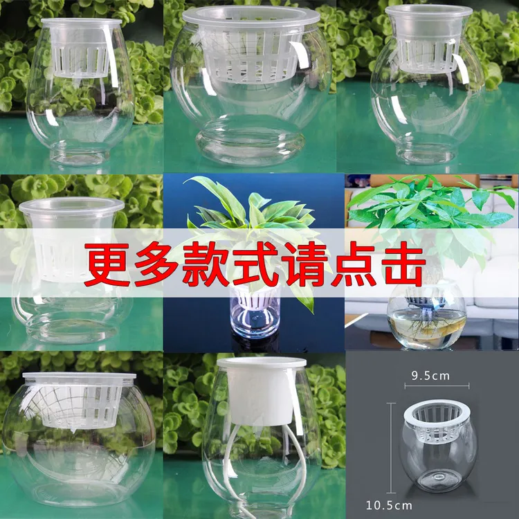 高透明塑料花瓶专用水培花盆禄根水培容器桌面绿萝水培花瓶