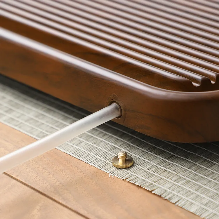 工厂整块高端茶盘黄花梨木色家用竹茶盘带排水口大号干泡茶台