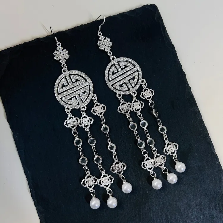 铁合金布艺耳饰 手工制作民族风耳饰