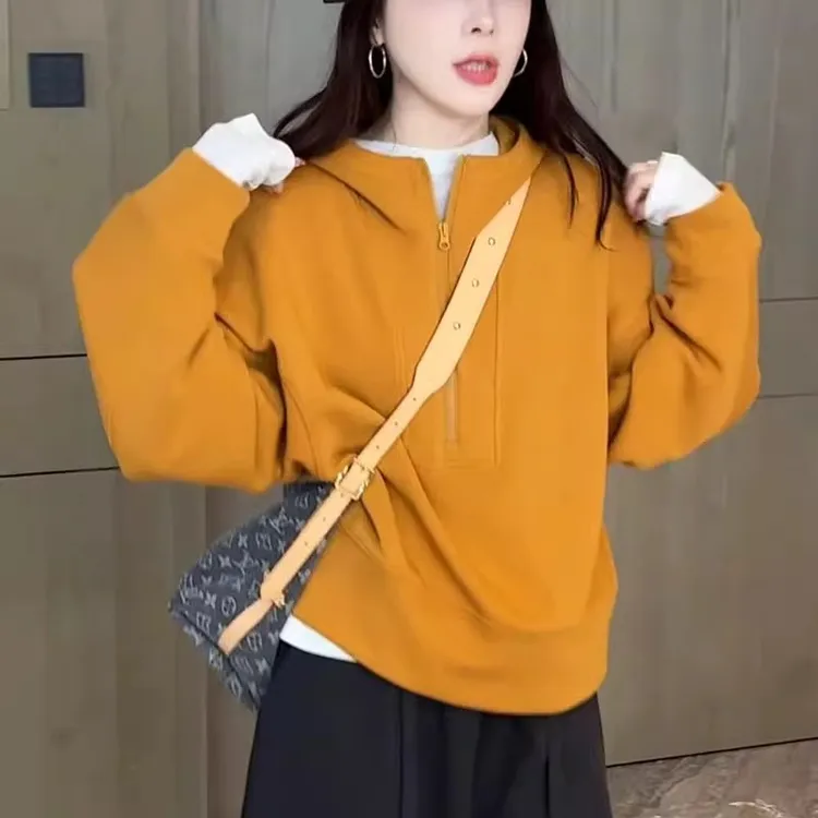 连帽宽松卫衣女2025秋季新款韩版时尚小众慵懒风洋气百搭显瘦上衣