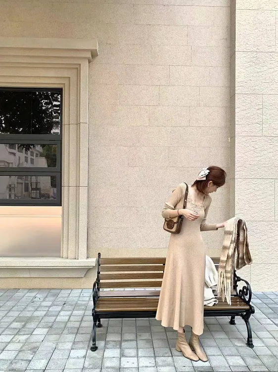 【芝士Cheese】交响情人梦 显瘦拼接秋冬季设计师款高腰连衣裙