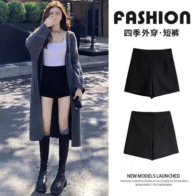 【热裤】纯欲辣妹西装女外穿秋冬紧身高腰显腿细罗马弹力女团短裤商品图