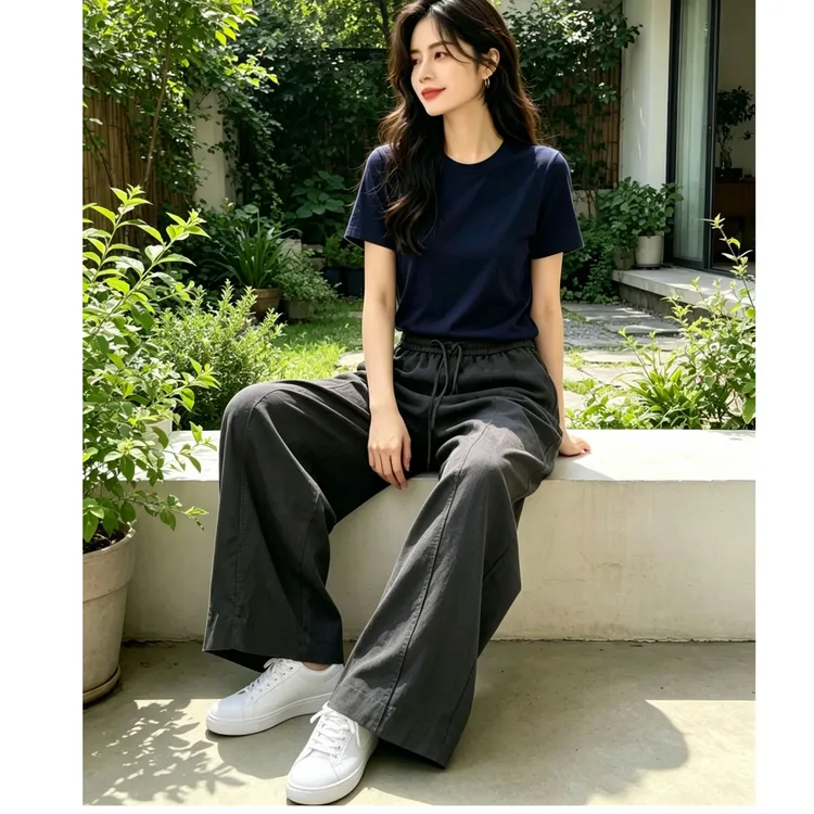 【姚姐定制】372夏季新款夏季高腰显瘦百搭弯刀阔腿休闲哪吒裤