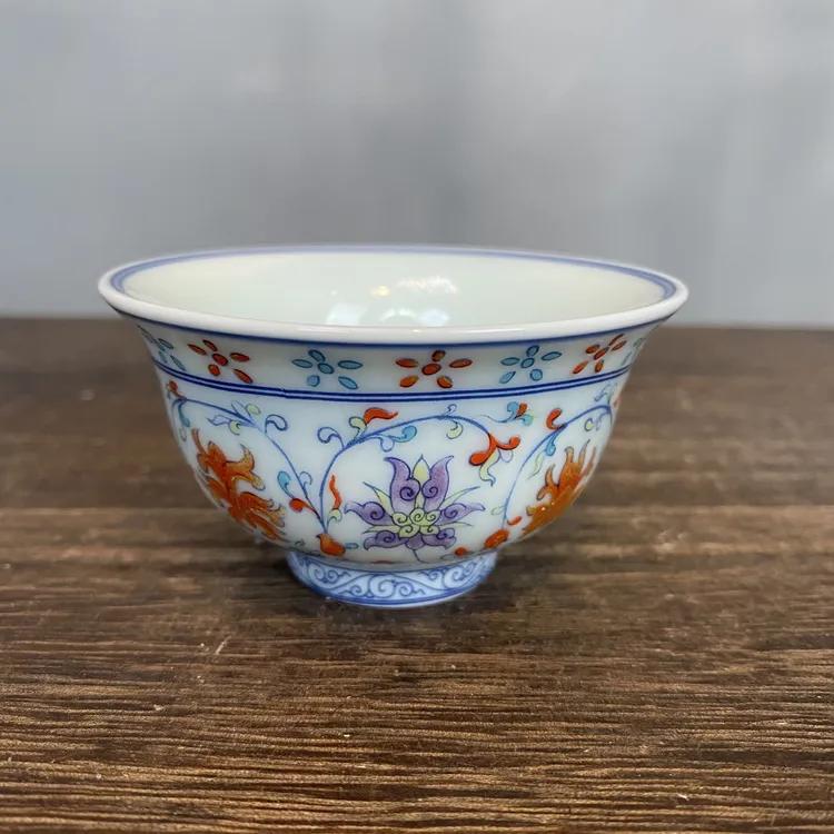 斗彩缠连枝压手杯小 MLF-0118