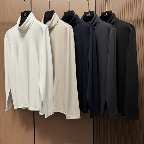 【现货高领长袖】zb809男士高品质休闲纯色时尚高领长袖