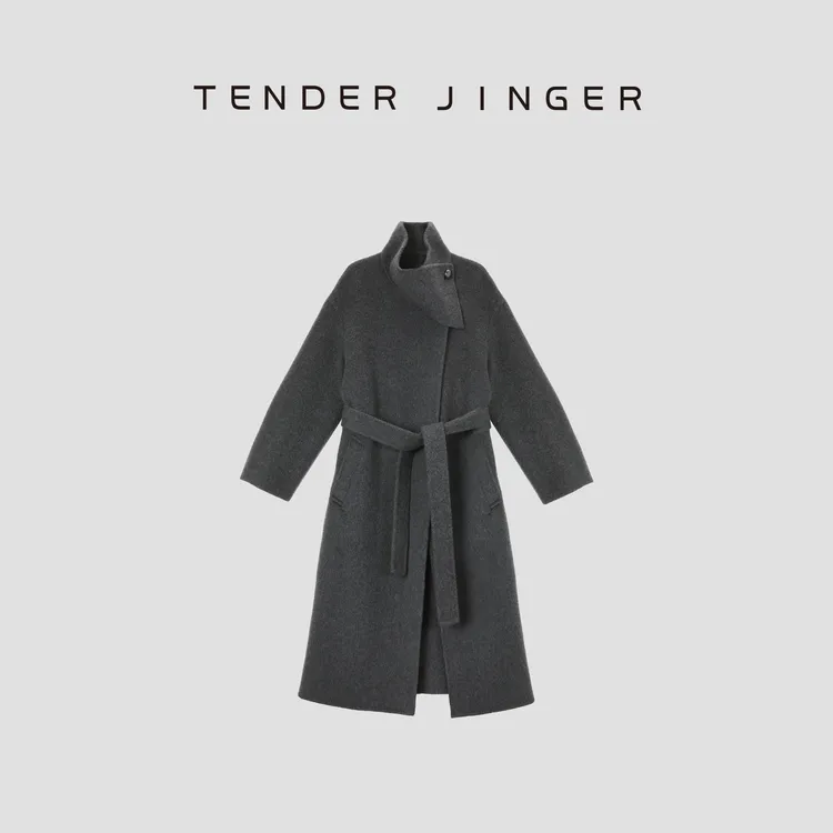 Tender Jinger【黑标】|线下专供 立领系带双面呢大衣T54LMD50075