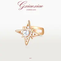 G XIAOXIAO 镀K金 时尚气质高级感八芒爱心耳夹 NE7