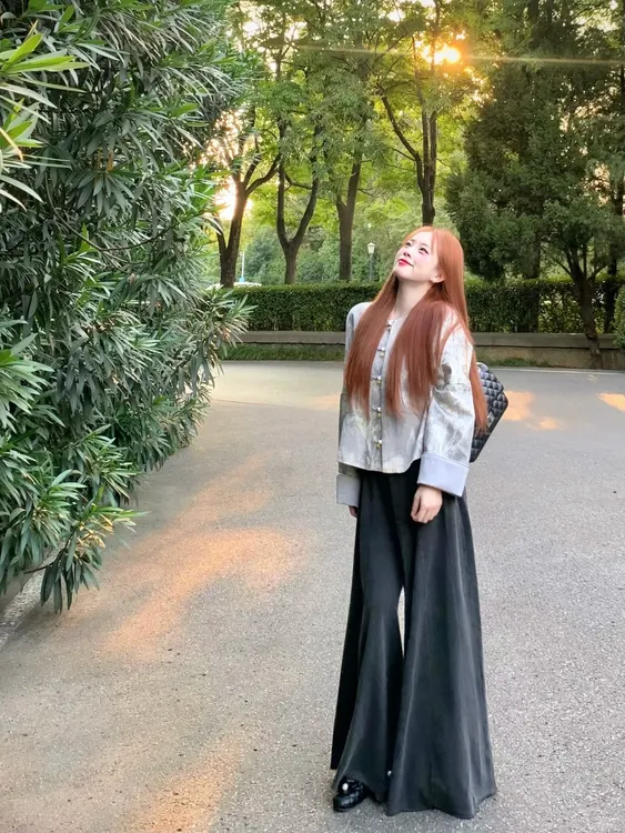 早秋一整套女高级感穿搭新中式短外套阔腿裤大方得体的两件套装女