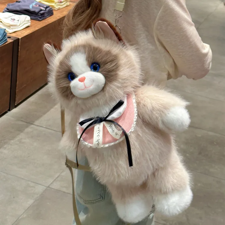 原创会跑步布偶猫咪玩偶毛绒双肩包布娃娃毛绒玩具送女生生日礼物