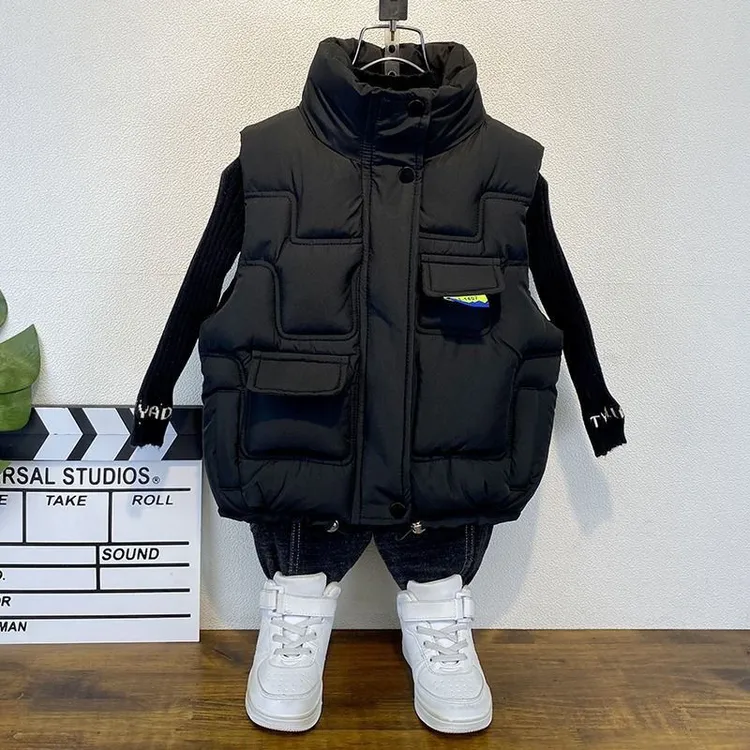 反季清仓儿童手塞棉马甲秋冬外穿马夹男女童洋气中大童亲子装新款