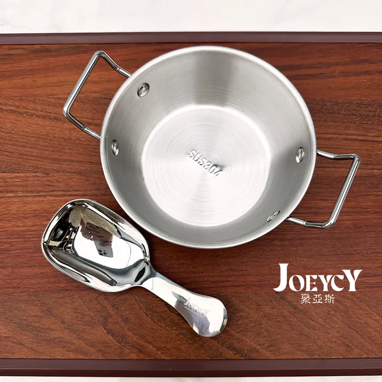 大号韩式泡面碗双耳料理米酒碗家用商用多功能304不锈钢小吃碗