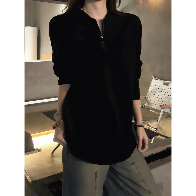 半拉链cleanfit德绒打底衫男冬季半高领内搭卫衣美式重磅长袖t恤