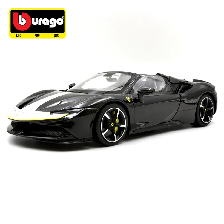 burago/比美高1:18 法拉利 SF90黑拉花 仿真合金车模精致模型汽车