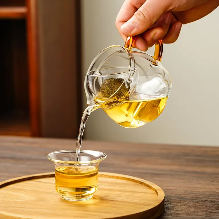 透明专用懒人逍遥公道杯分茶泡茶器高硼硅小青柑玻璃茶壶旋转内胆