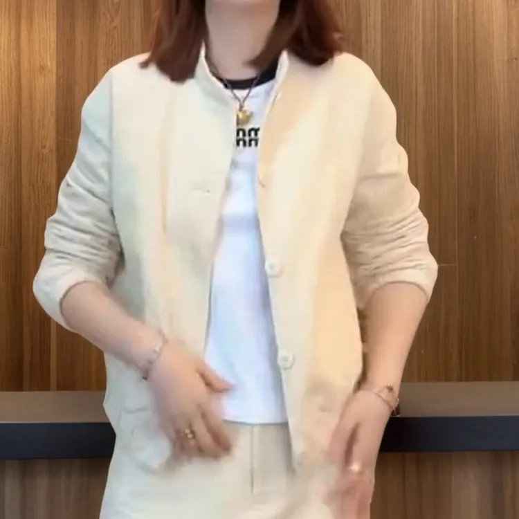 新款韩版立领气质显瘦百搭夹克短款外套LK2507148