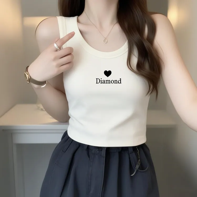 纯棉内搭吊带背心女夏季2025新款小个子短款美背外穿修身白色上衣