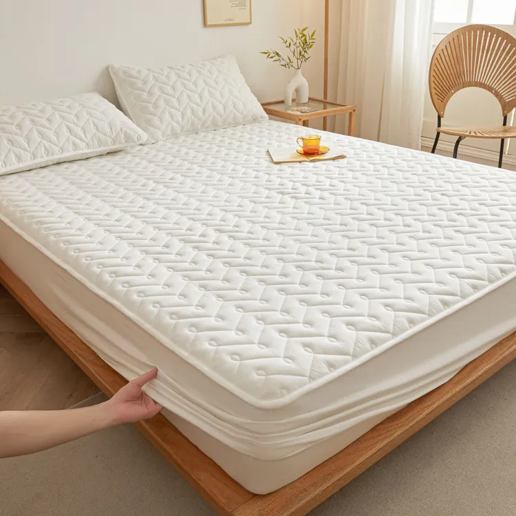 水星家纺A类大豆水洗棉夹棉床笠床护垫床罩防滑床套罩套联名水星