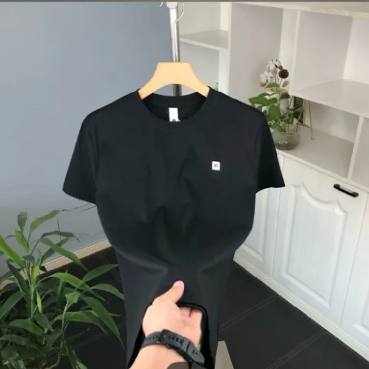 2025年夏季新款男士T恤休闲百搭简约潮流时尚圆领套头短袖上衣帅