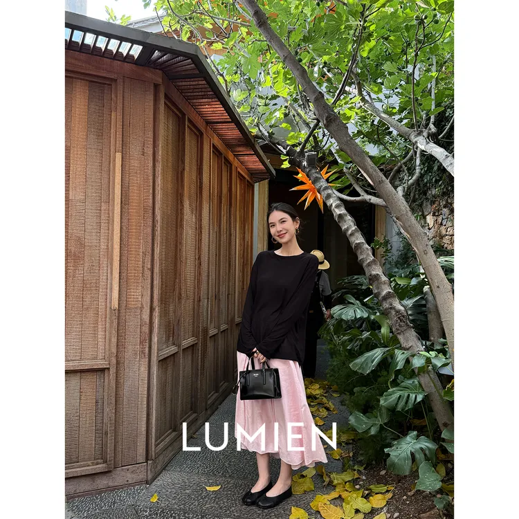 【LUMIEN】法式赫本风小个子显瘦百褶蓬蓬A字半身裙伞裙LX5DRR114
