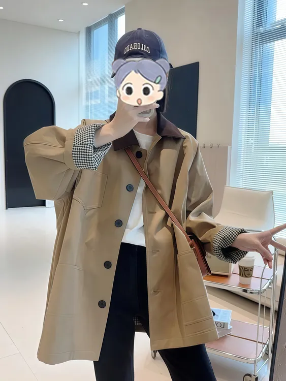 2025早秋季新款休闲风衣外套女中长款韩版宽松时尚气质小个子大衣