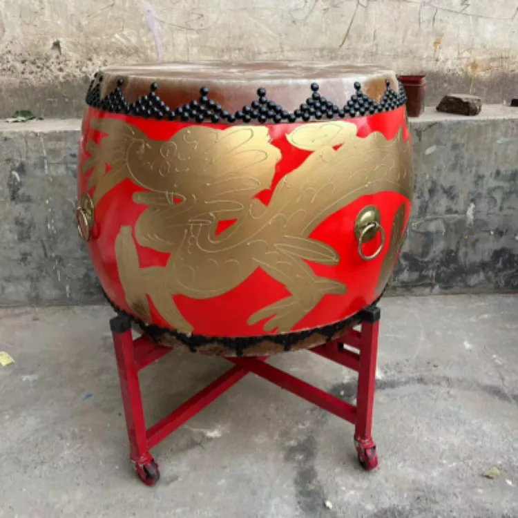 黄牛皮龙鼓大鼓成人儿童演出堂鼓木质威风锣鼓