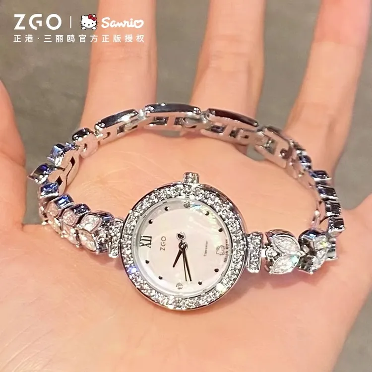 【双11好物】正港x三丽鸥手表HelloKitty美人鱼手表女满钻轻奢礼物