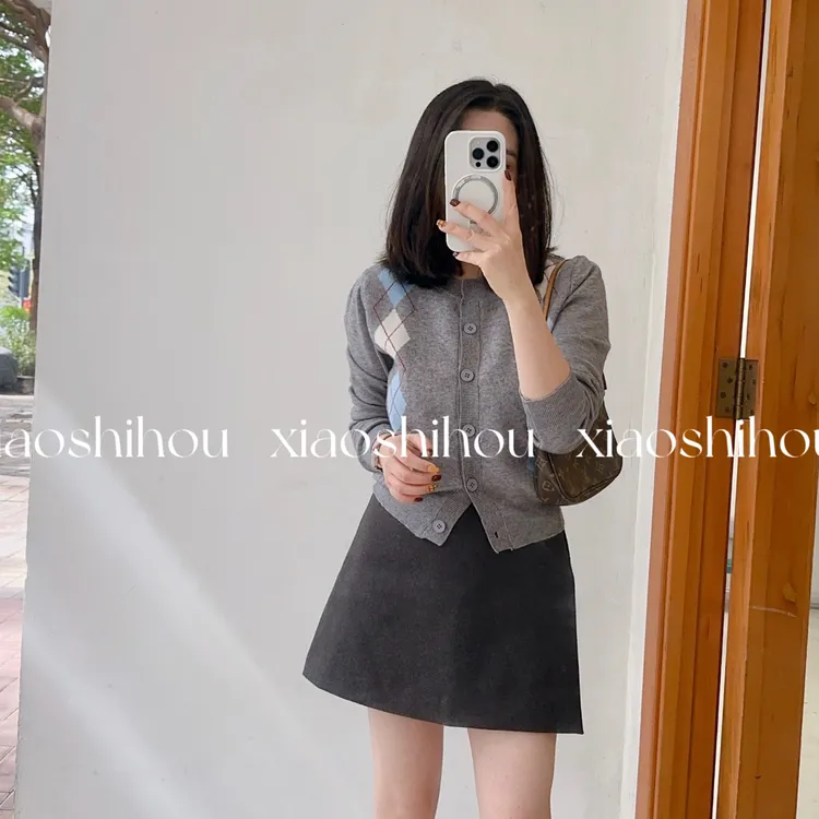 小时候女装店菱格针织开衫0215