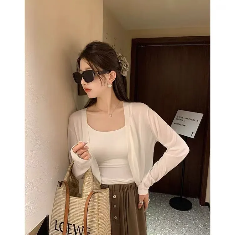 【小巧定制】XQ2456夏季新款简约显瘦百搭外搭开衫