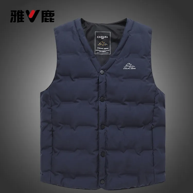 V/雅鹿马甲男士外穿2025秋冬新款羽绒背心加厚中老年男款马夹内胆
