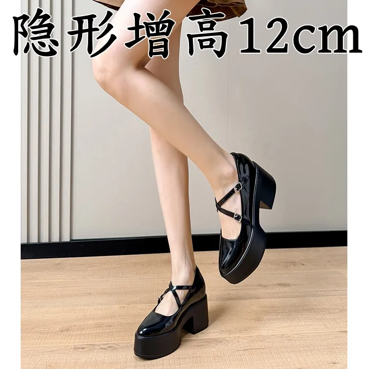 真皮小皮鞋女2025年新款春秋季内增高厚底乐福鞋玛丽珍工作尖头鞋