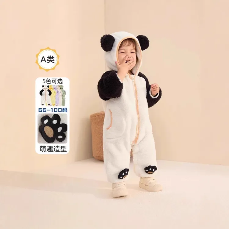 品牌工厂宝宝珊瑚绒睡衣儿童宝宝婴儿女童婴童连体衣加厚加绒保暖