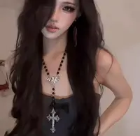 合金项链 莉莉丝vintage 项链十字架 满钻复古ins