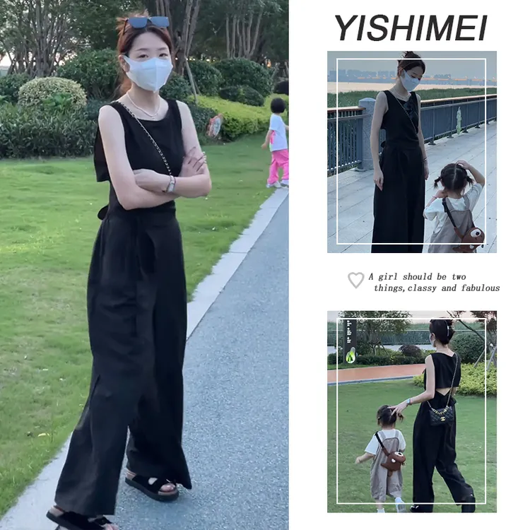 2025年夏季时尚穿搭韩系百搭设计感无袖上衣显瘦休闲裤两件套装