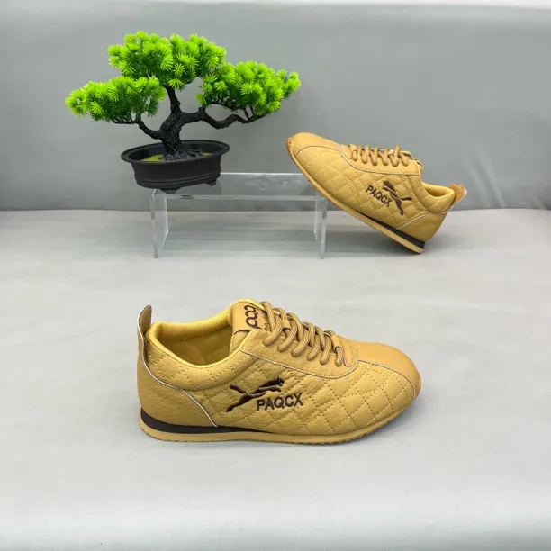 秋冬新款韩版低帮皮面舒适百搭休闲男士阿甘鞋