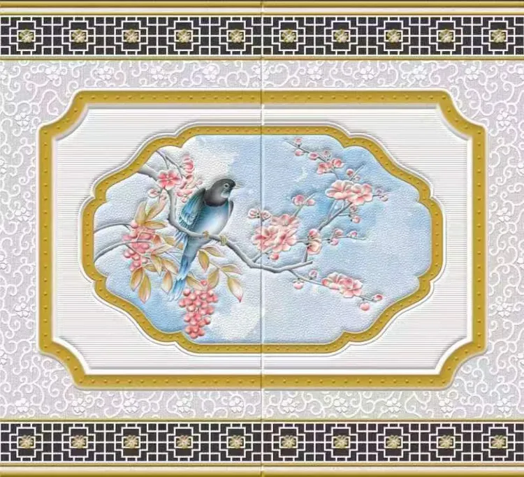 自沾富贵鸟炕围墙围榻榻米贴